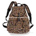 custom printing fashionable leopard backpack for girls